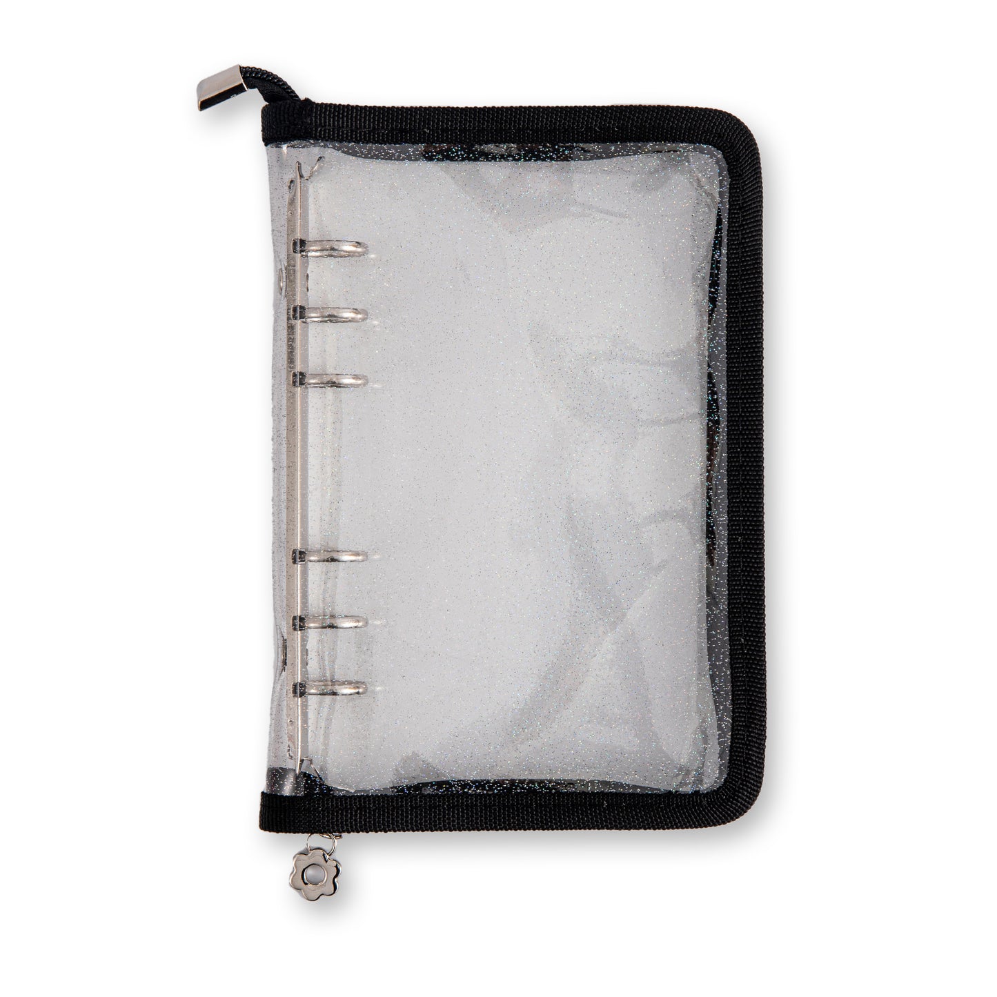 Glitter 6 Ring Binder Cover - A6 - Black