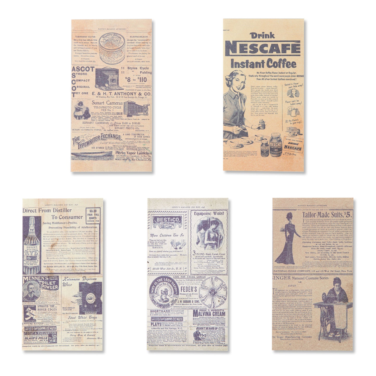Antique Bookstore Scrapbook Paper - The Weekend Edition - 60 Sheets