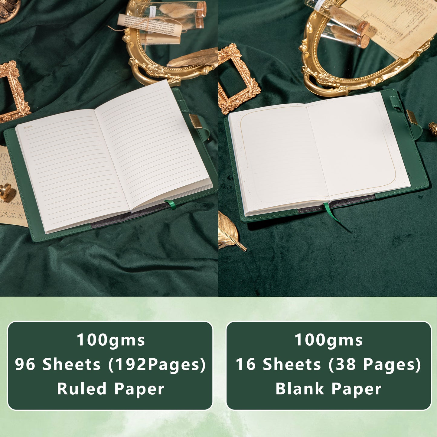 Dragon Legends Leather Lock Journal - B6 - Ruled - Green