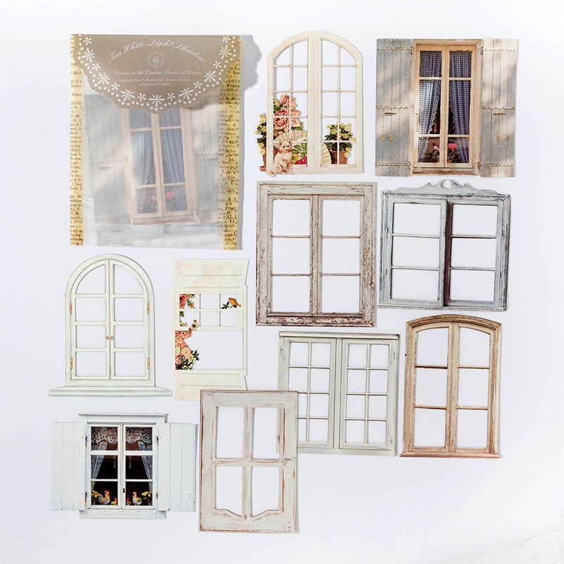 Dream in the Window Collage Scrapbooki Paper - White - 10 Pcs