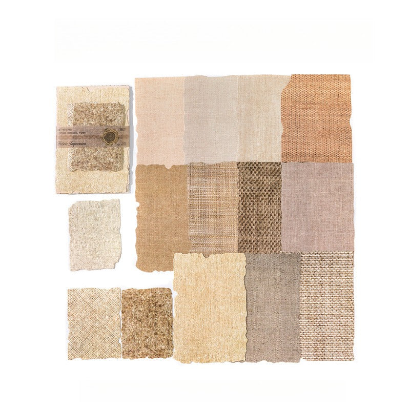 Fabric Impression Collage Scrapbook Paper - 28 Sheets