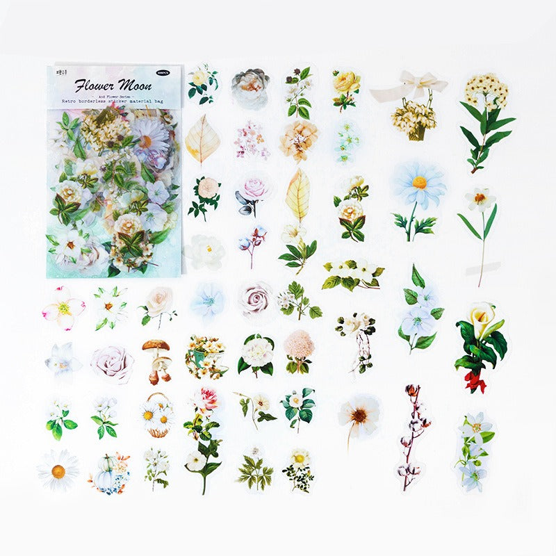 Flower Moon Stickers - 100 Pcs