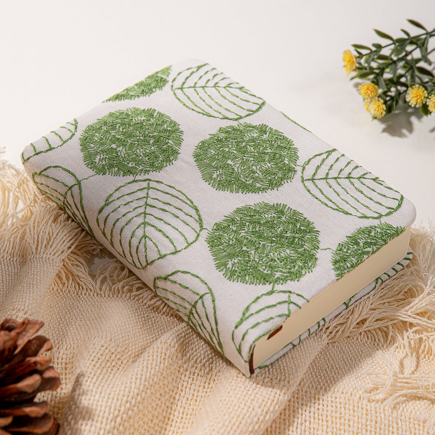 Flower & Tree Lined & Blank Notebook - A6 - White