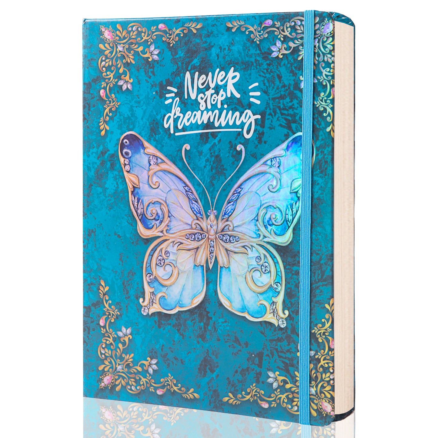 B5 Hardcover 3D Butterfly Notebook - Ruled - Blue