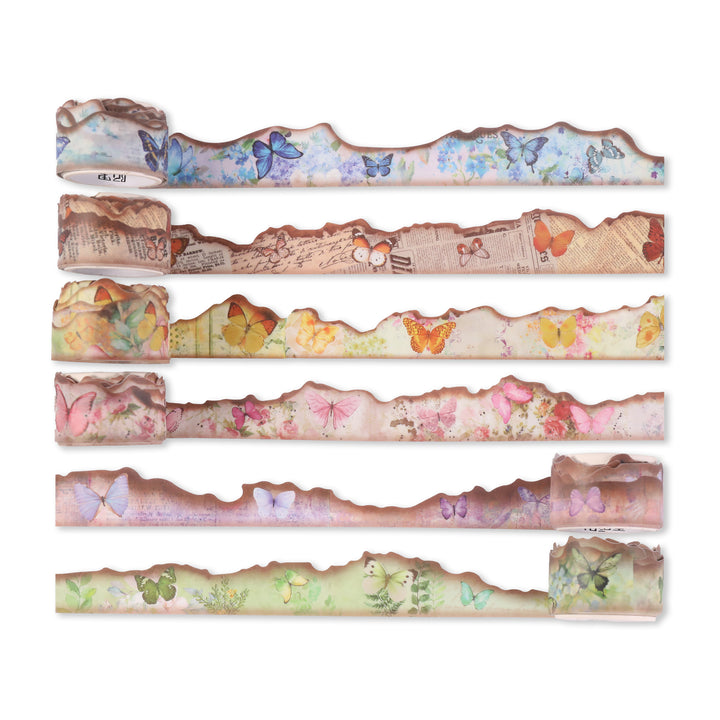 Irregular Edge Butterfly Washi Tape - Set of 6