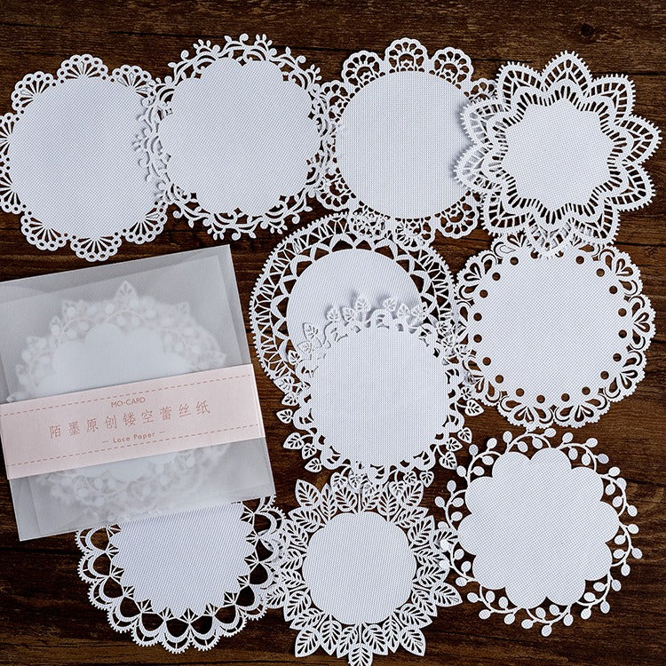 Plain Lace Cut-out Scrapbook Paper - 10 Sheets