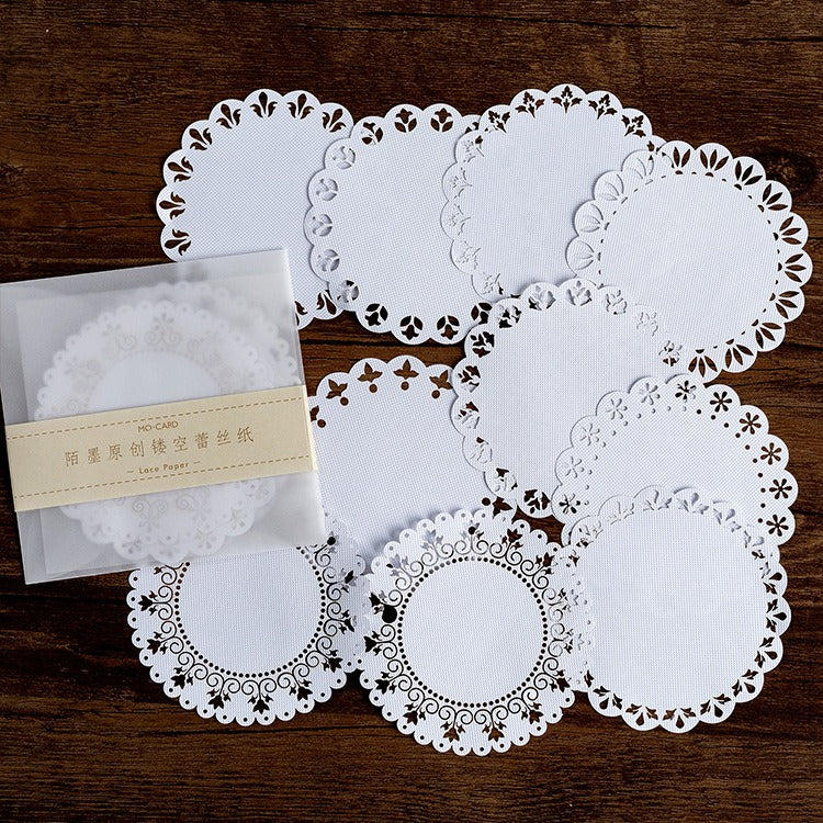 Round Lace Cut-out Scrapbook Paper - 10 Sheets