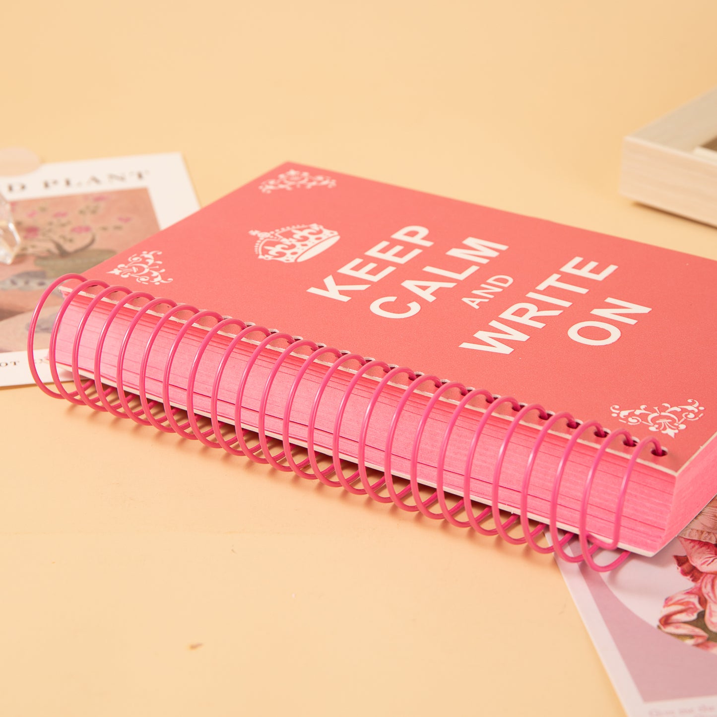 Pearly-Lustre Candy Color Spiral Notebook - Red
