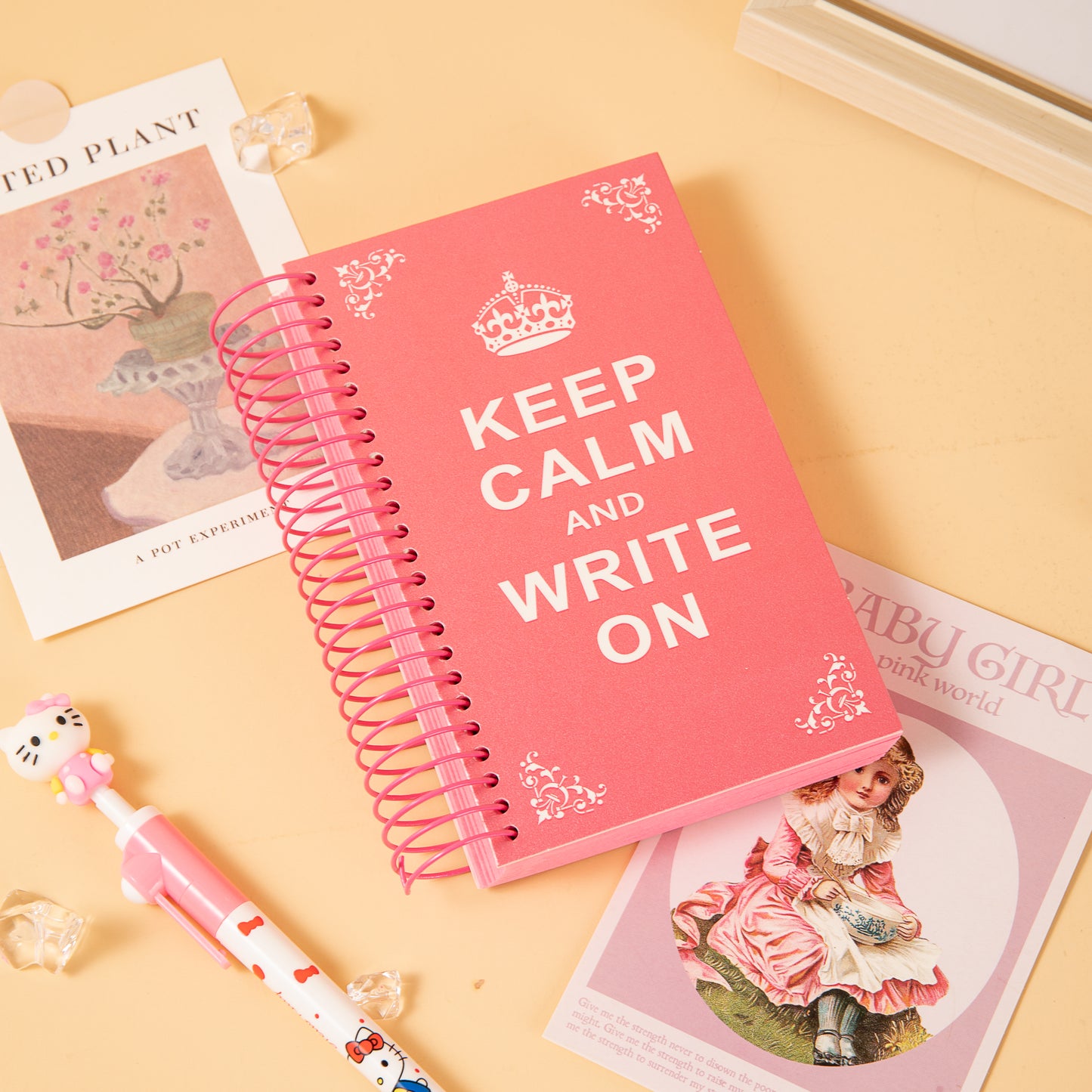 Pearly-Lustre Candy Color Spiral Notebook - Red
