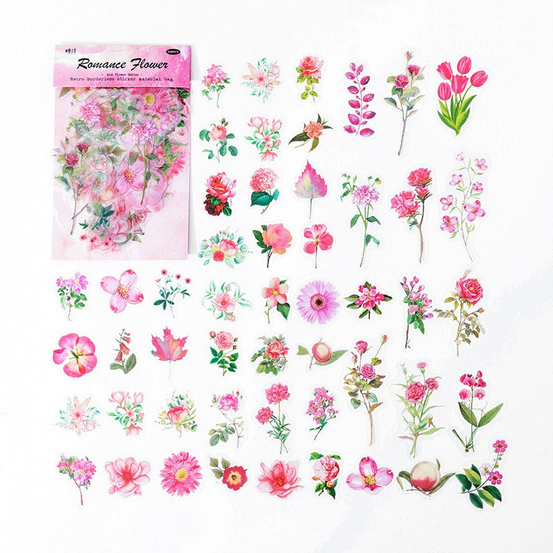 Romance Flower Stickers - 100 Pcs