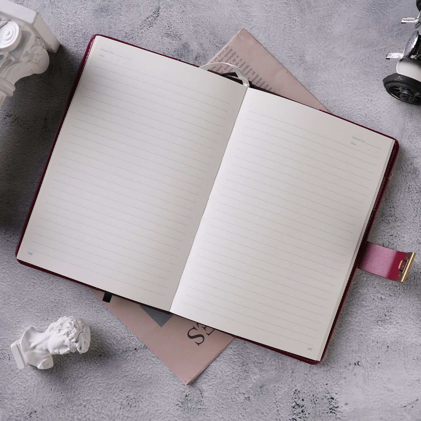 Sun & Moon Lock Journal - B6 - Ruled - Purple