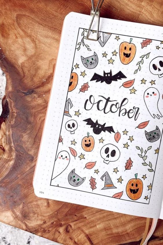 5 Inspiring October Bullet Journal Cover Spread Ideas