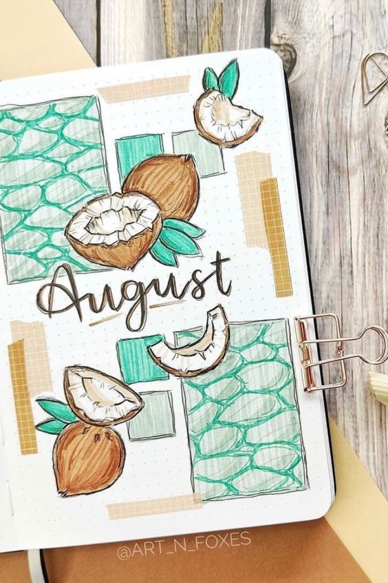 Creative August Bullet Journal Cover Spread Ideas