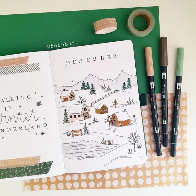 December Bullet Journal Cover Ideas to Kick Off the Holiday Season