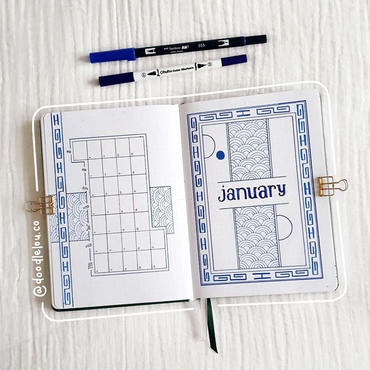 Simple Bullet Journal Cover Spread Ideas for January 2025