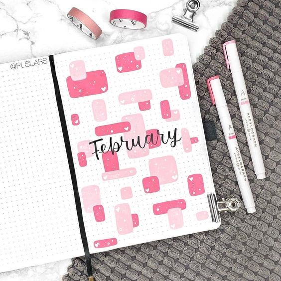 10 Beautiful February & Valentine's Day Cover Pages for Your Bullet Journal