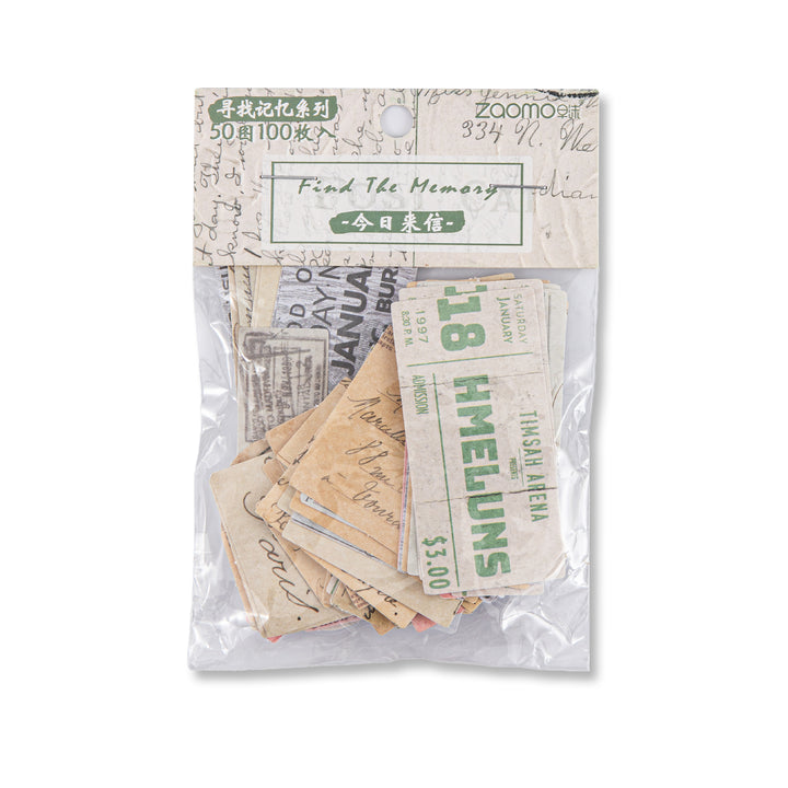 Vintage Stickers - Letter - 100 Pcs