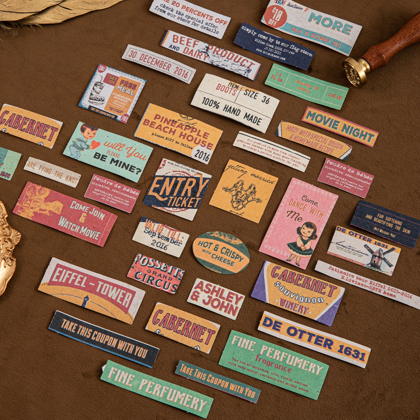 Vintage Stickers - Childhood Memories - 100 Pcs