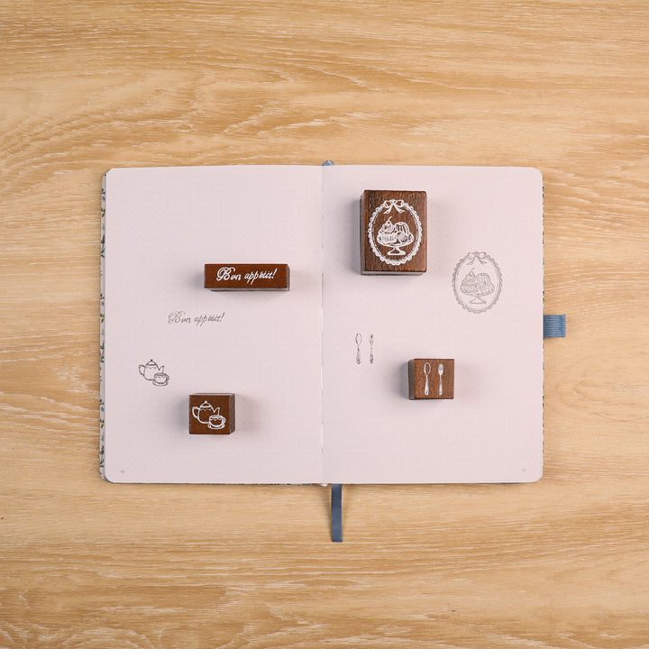 Bon Appetit Wooden Stamp - Set of 4