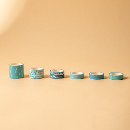 Blue Track Washi Tape - Set of 12