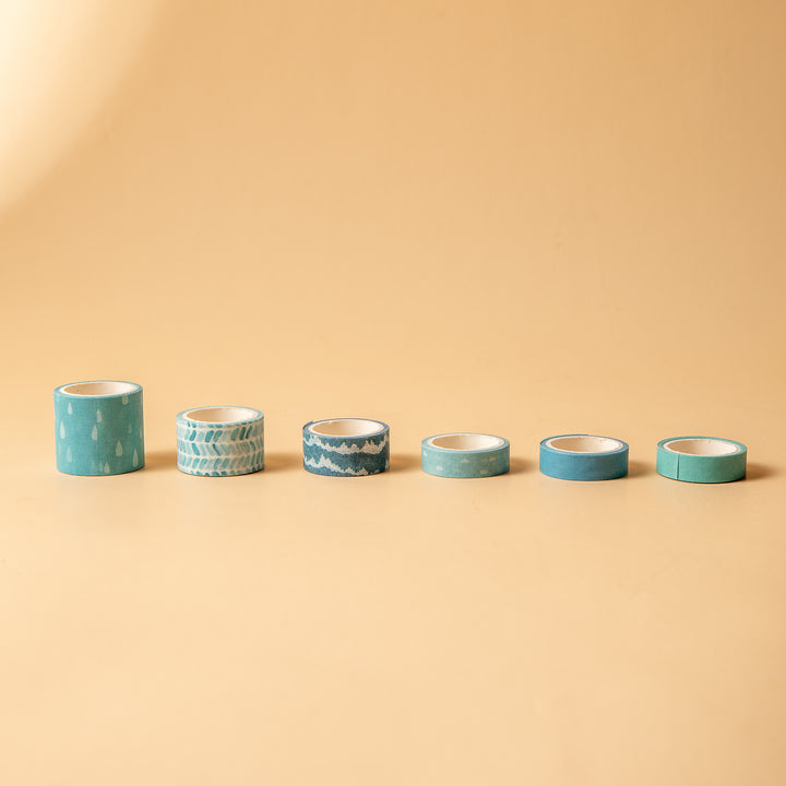 Blue Track Washi Tape - Set of 12