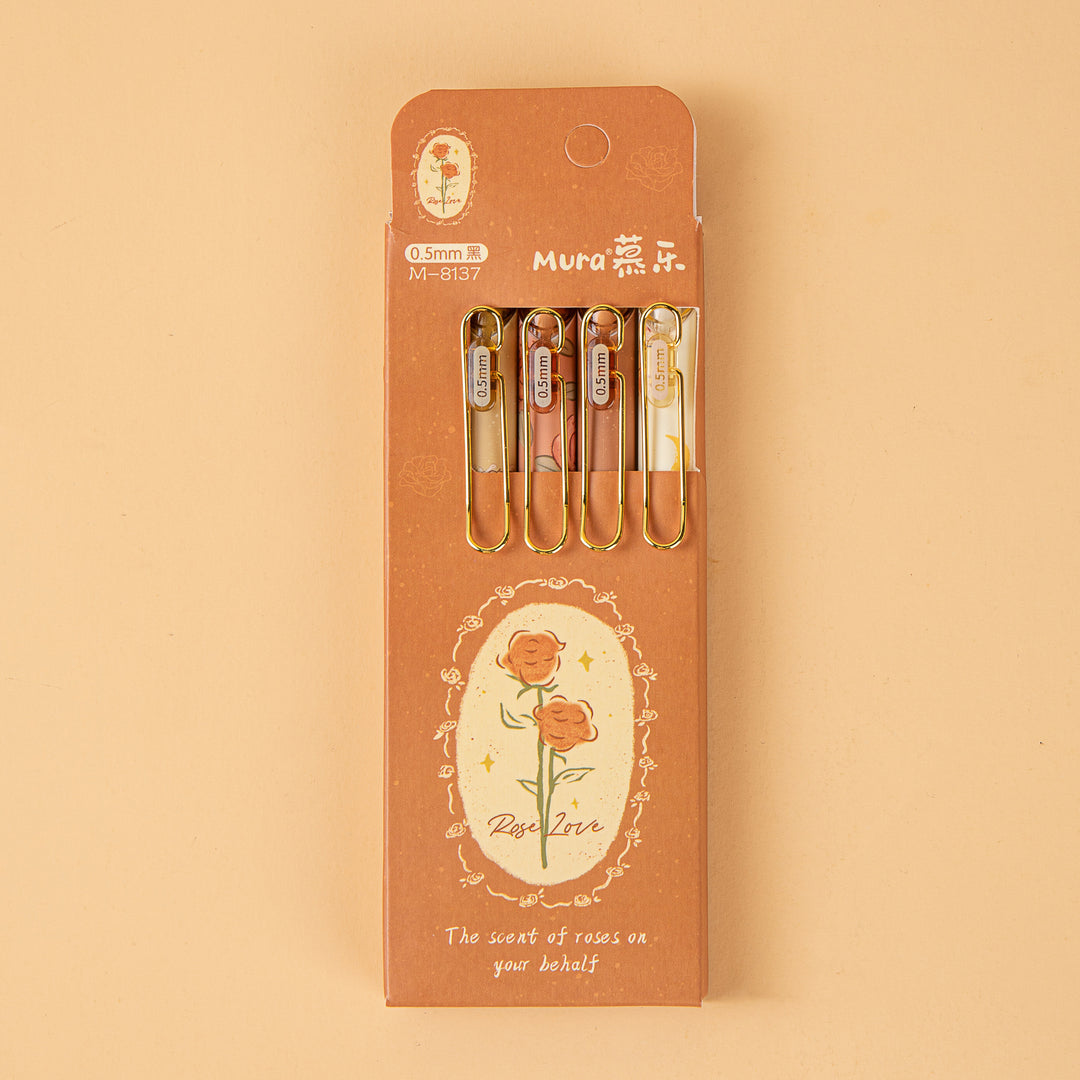 Rose Love Gel Pen - 0.5 mm - Set of 4
