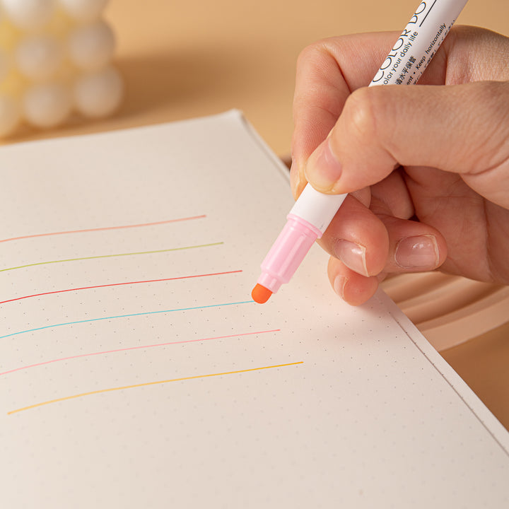 Soft Color Dot Double-Sided Marker - 6 Color Set - Warm