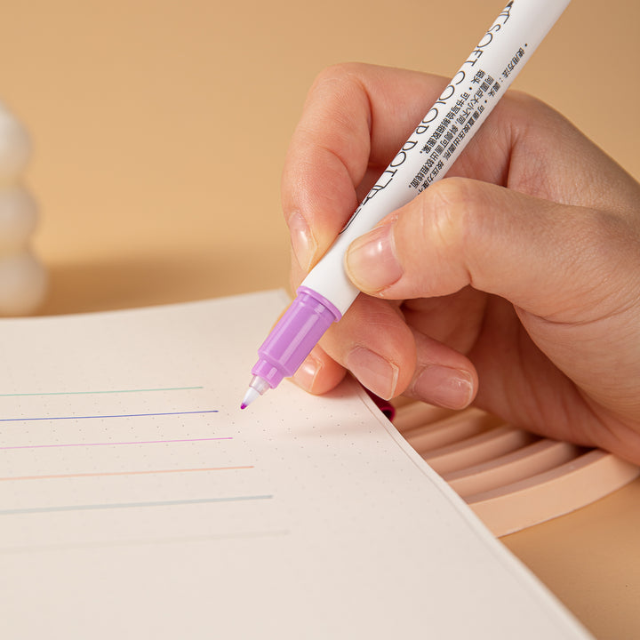 Soft Color Dot Double-Sided Marker - 6 Color Set - Salt