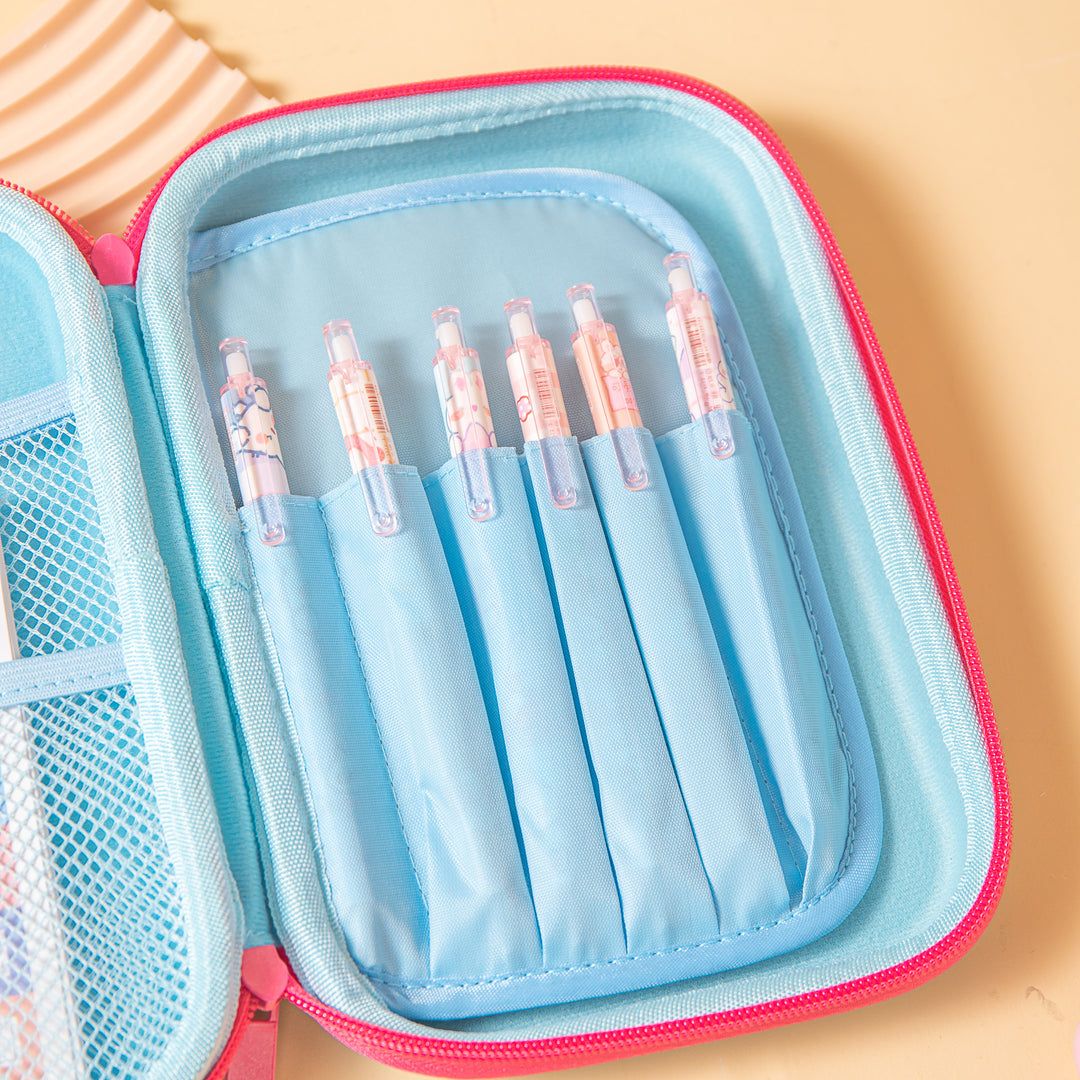 Book Style 3D Unicorn Pencil Case - Blue