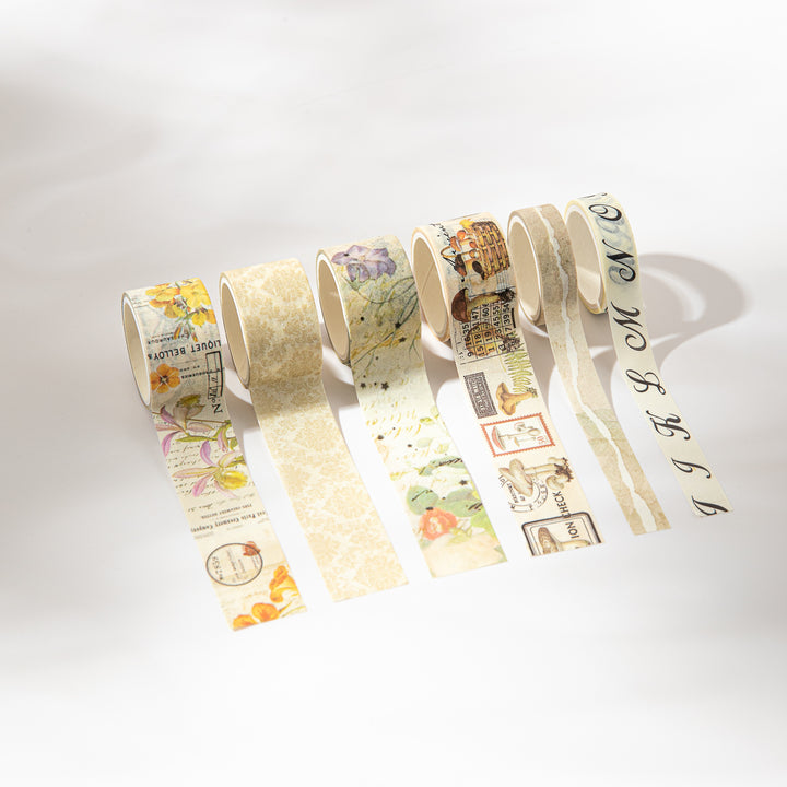 Retro Imprint Washi Tape - Plant Illustrated Book - Set of 20