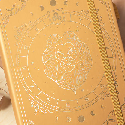 Leather Zodiac Constellation Bullet Journal - A5 - Dotted - Leo