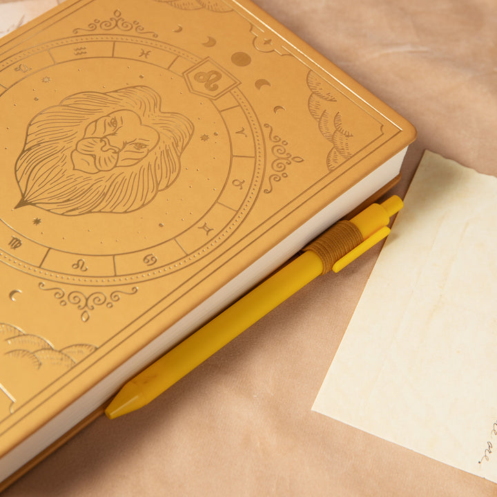 Leather Zodiac Constellation Bullet Journal - A5 - Dotted - Leo