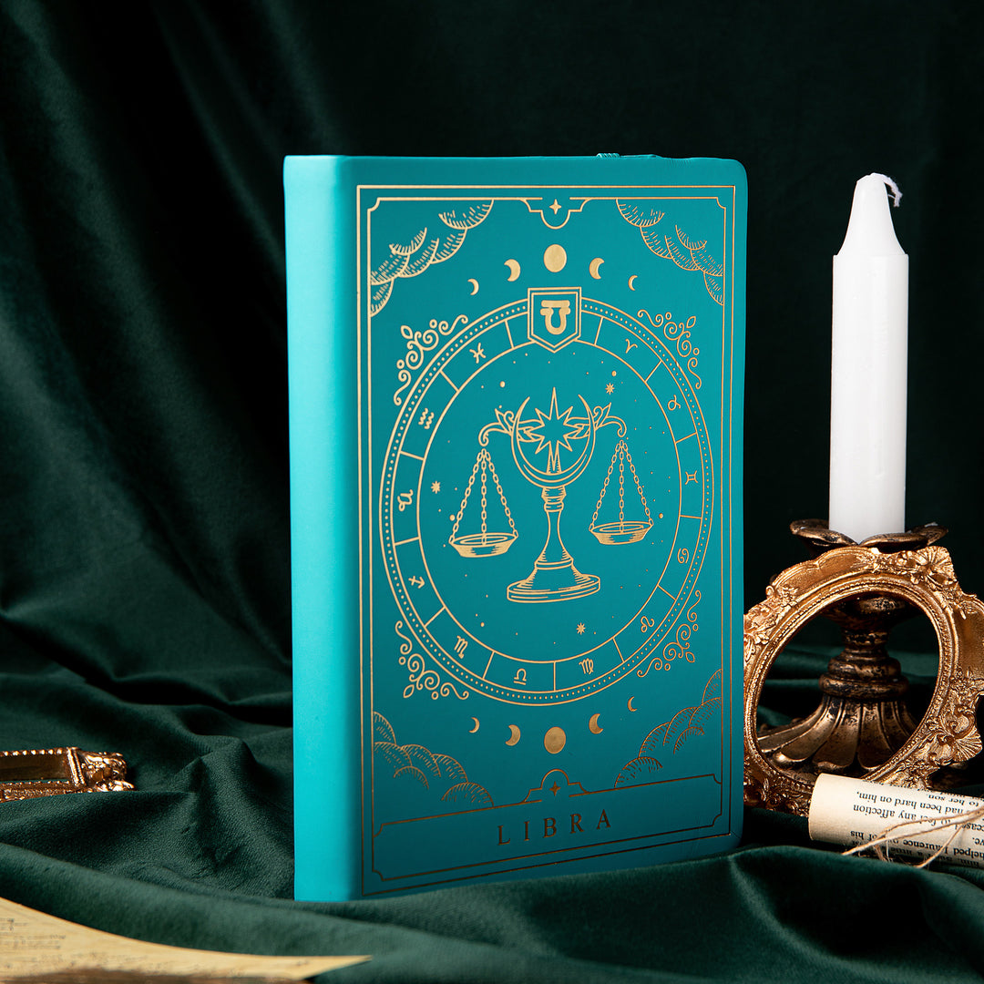Leather Zodiac Constellation Bullet Journal - A5 - Dotted - Libra
