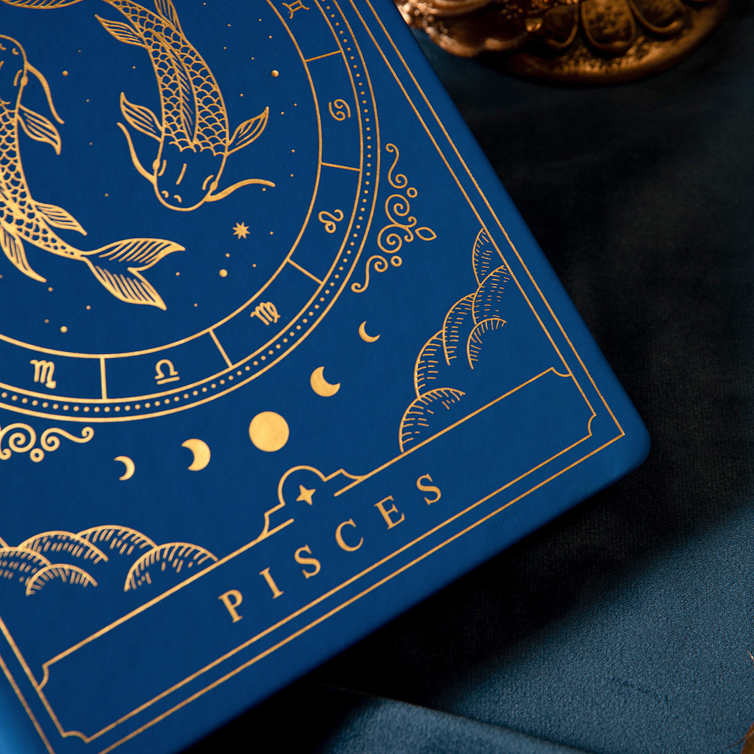 Leather Zodiac Constellation Bullet Journal - A5 - Dotted - Pisces