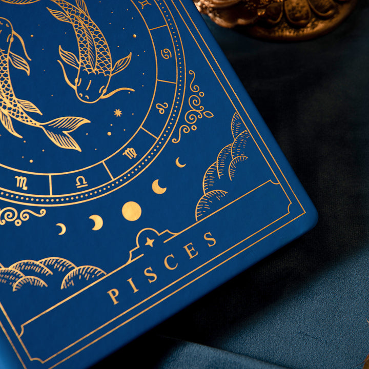 Leather Zodiac Constellation Bullet Journal - A5 - Dotted - Pisces