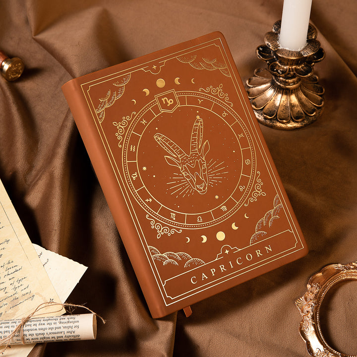 Leather Zodiac Constellation Bullet Journal - A5 - Dotted - Capricorn