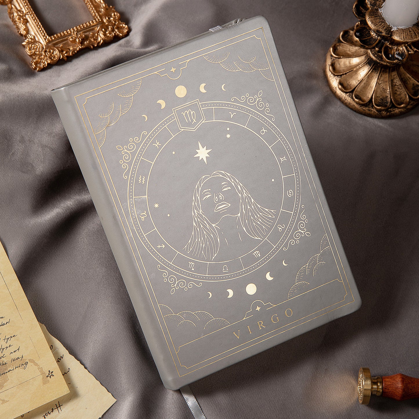 Leather Zodiac Constellation Bullet Journal - A5 - Dotted - Virgo