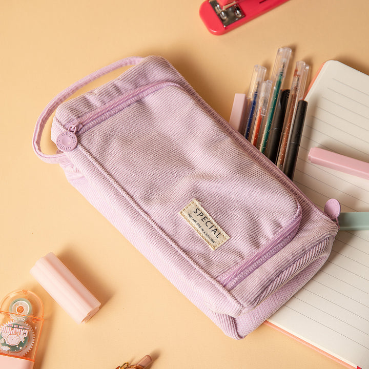 Handheld Pencil Case Large Volume - Purple