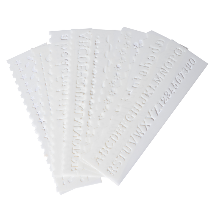 A5 Notebook Gold + 12 Colors Fineliner + 8 Pcs Stencils