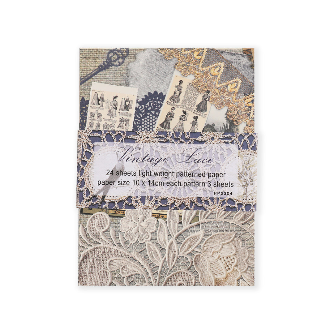 Vintage Lace Scrapbook Paper - 24 Sheets