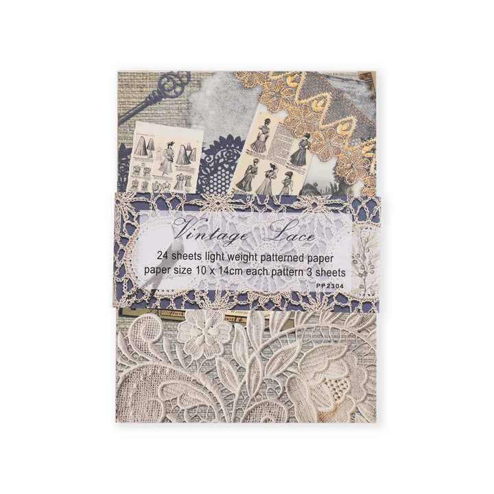 Vintage Lace Scrapbook Paper - 24 Sheets