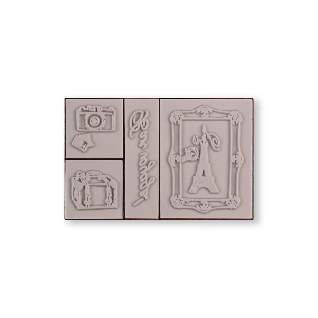 Bon Voyage Wooden Stamp - Set of 4
