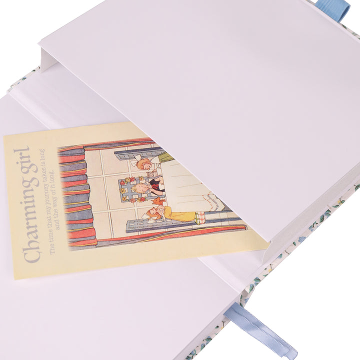 8x8 Square Floral Dot Grid Notebook - Blue