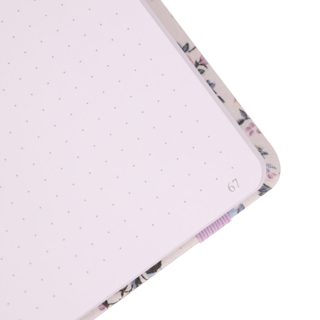 8x8 Square Floral Dot Grid Notebook - Lavender