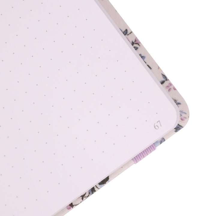 8x8 Square Floral Dot Grid Notebook - Lavender
