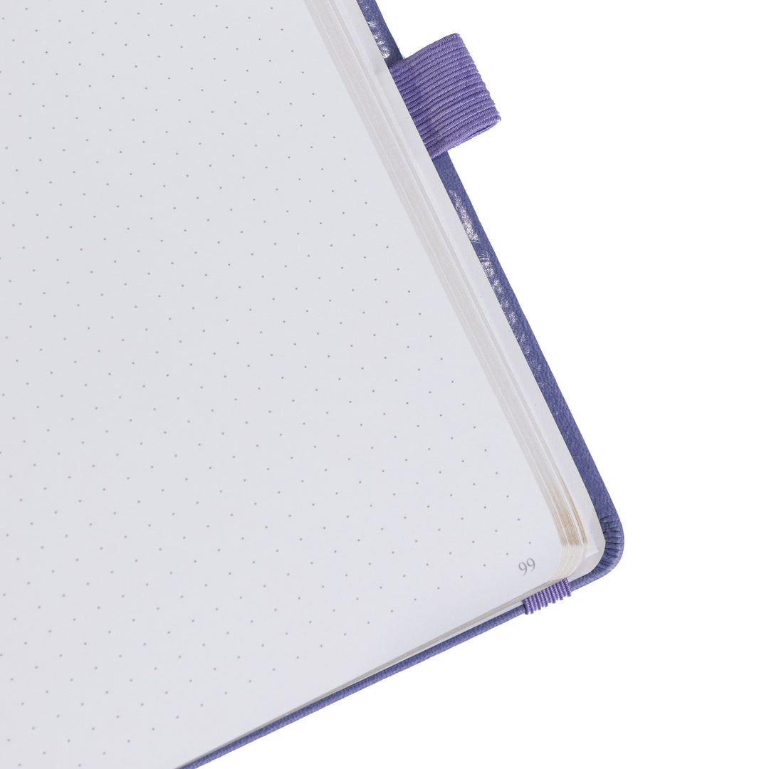 8x8 Square Sakura & Cat Dot Grid Notebook - Deep Purple