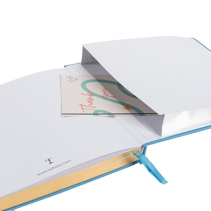 8x8 Square Sakura & Cat Dot Grid Notebook - Lake Blue