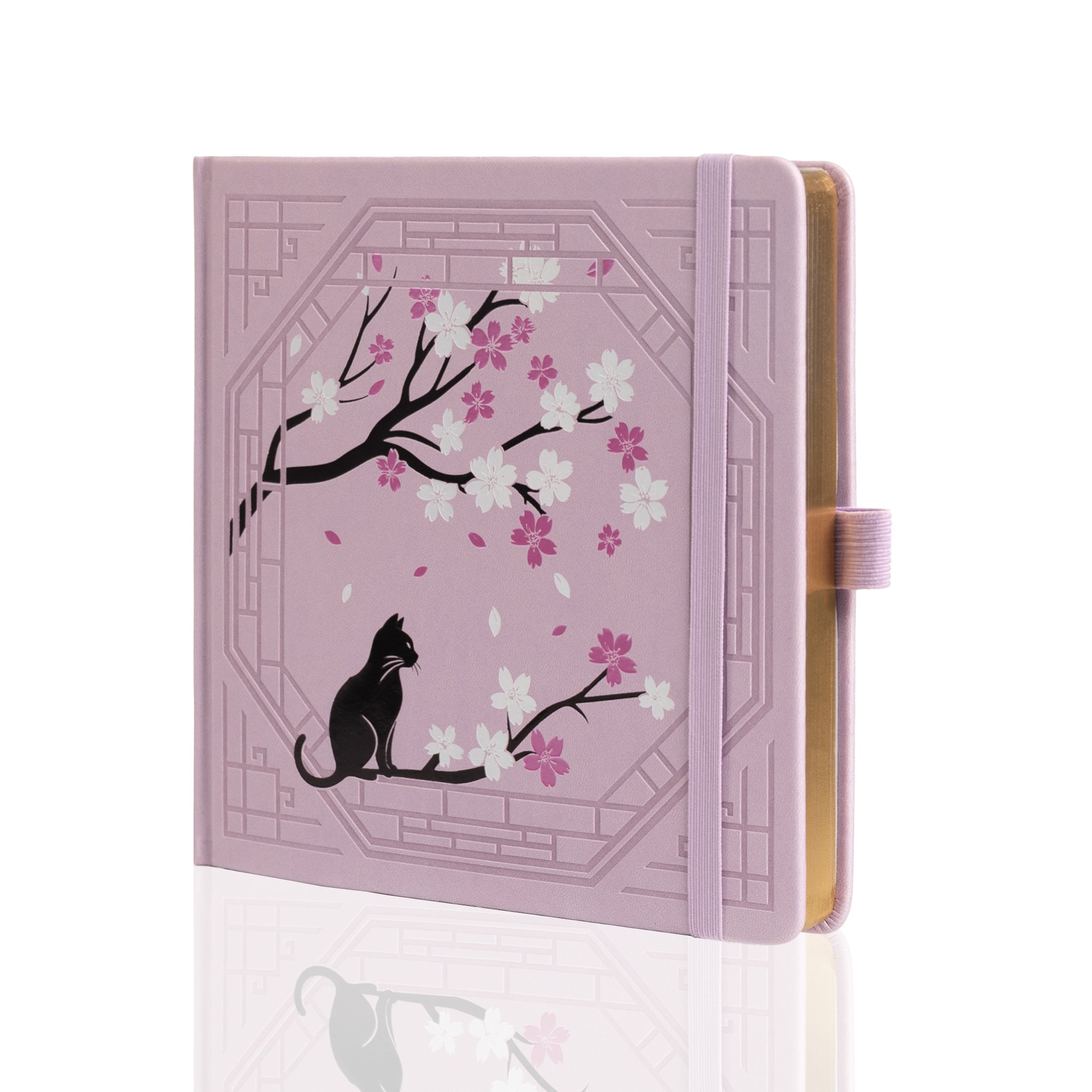 8x8 Square Sakura & Cat Dot Grid Notebook - Pink – tiefossi