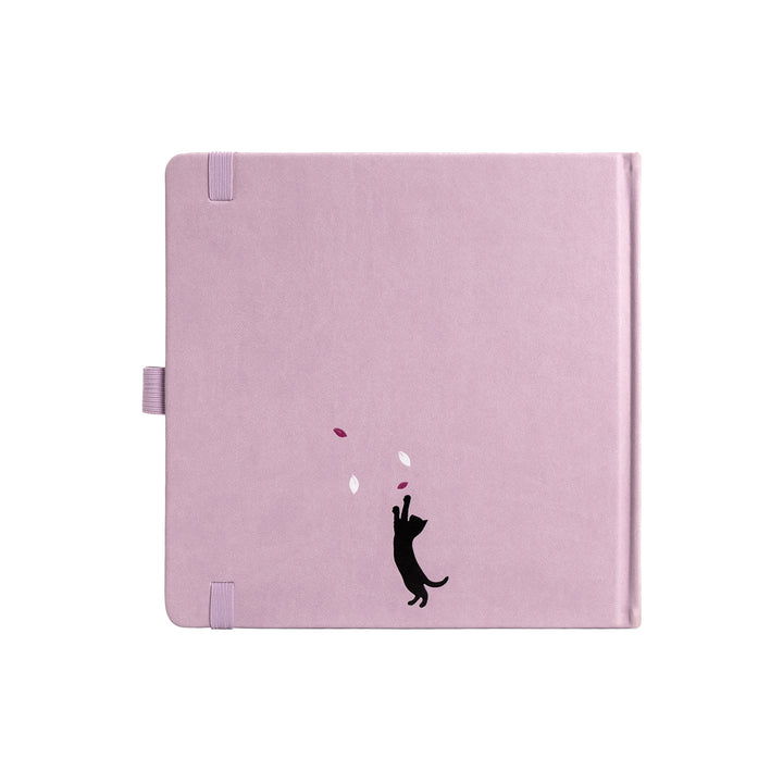 8x8 Square Sakura & Cat Dot Grid Notebook - Pink