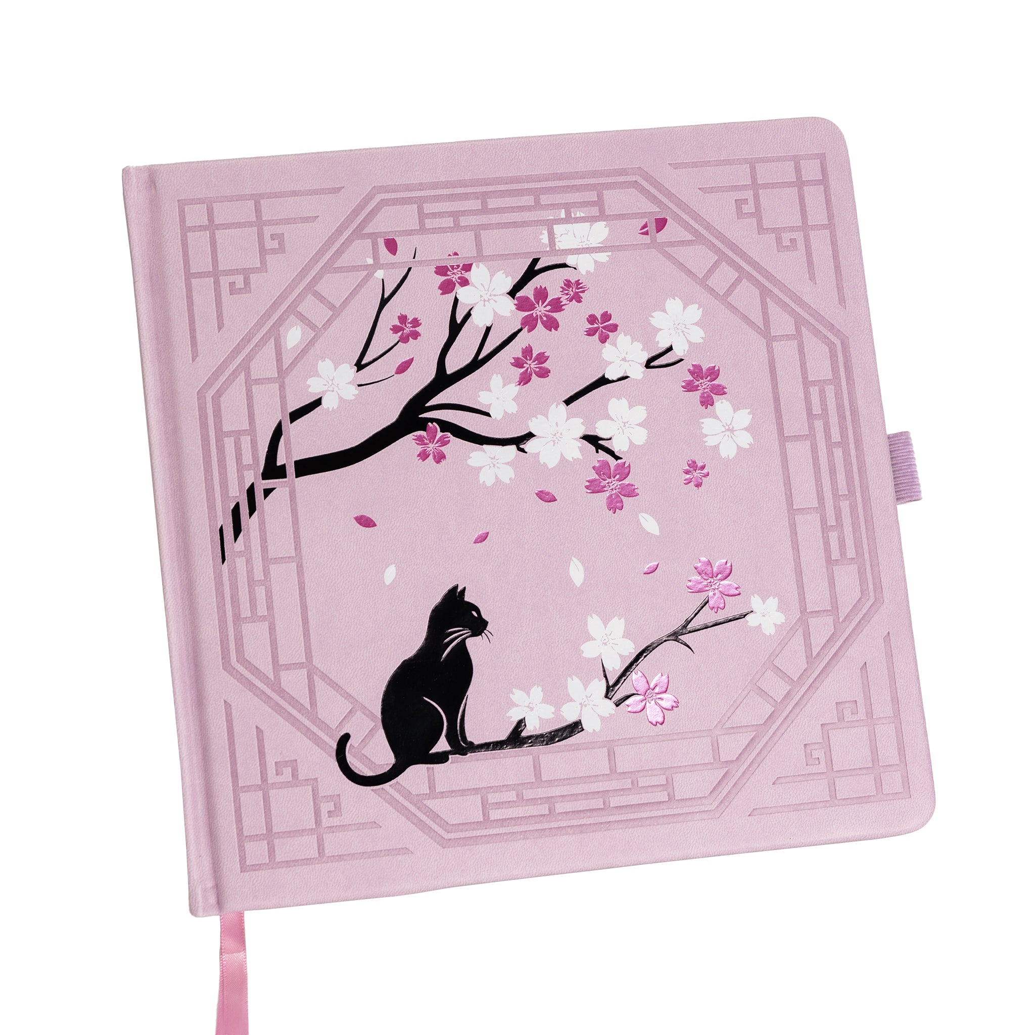 8x8 Square Sakura & Cat Dot Grid Notebook - Pink – tiefossi